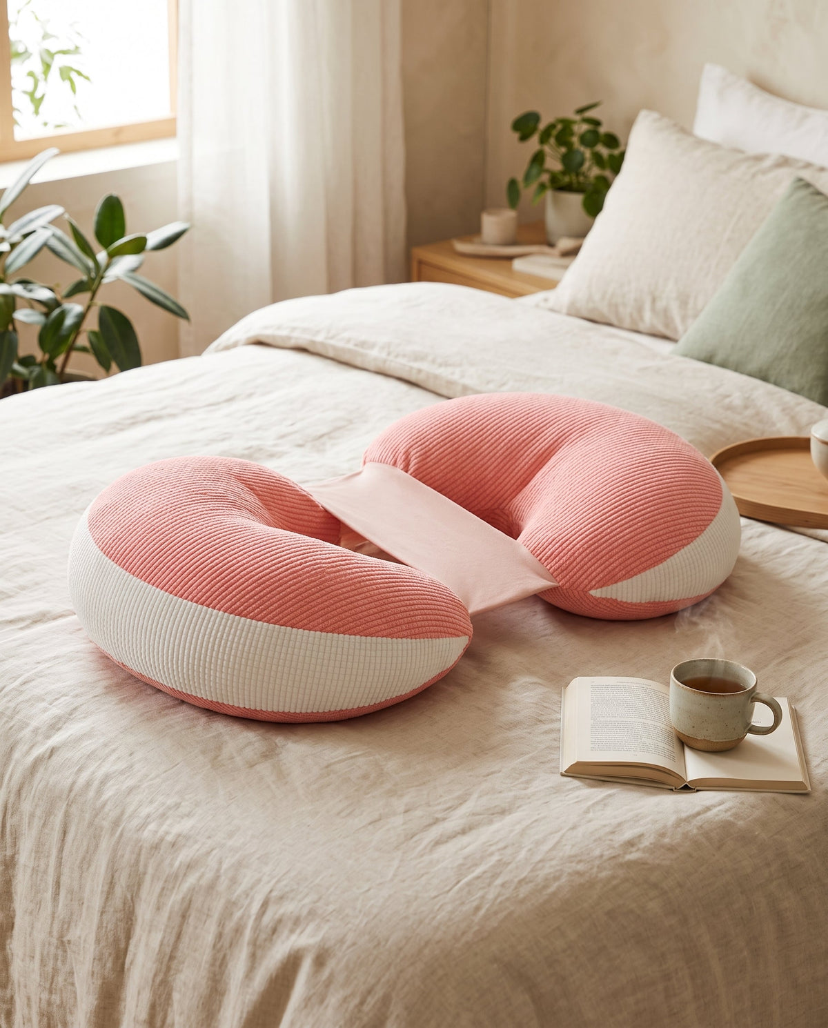 Coussin de grossesse 3 en 1 dans une chambre