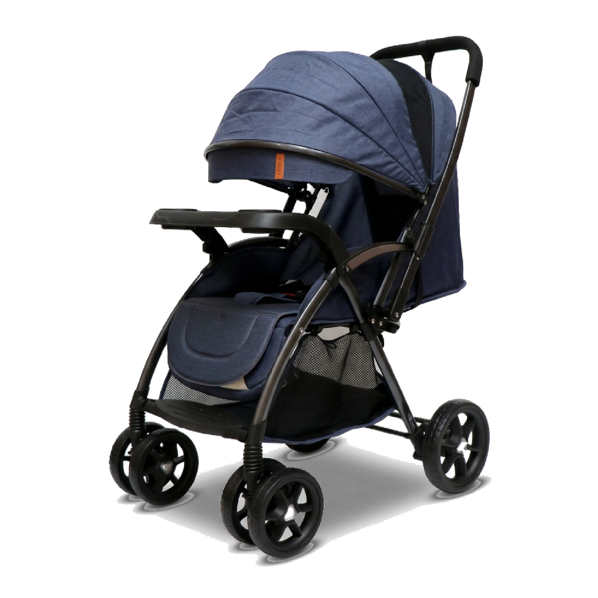 Poussette 3 en 1 vue haute coloris bleu