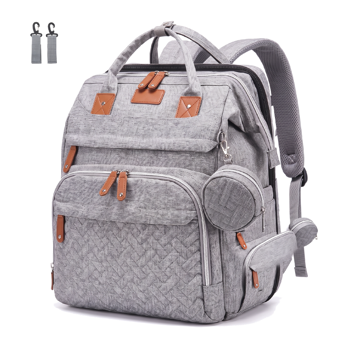 Sac à langer sac à dos gris