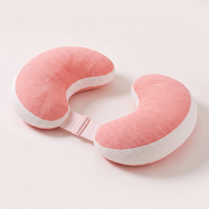 Coussin de grossesse 3 en 1 rose sur fond blanc