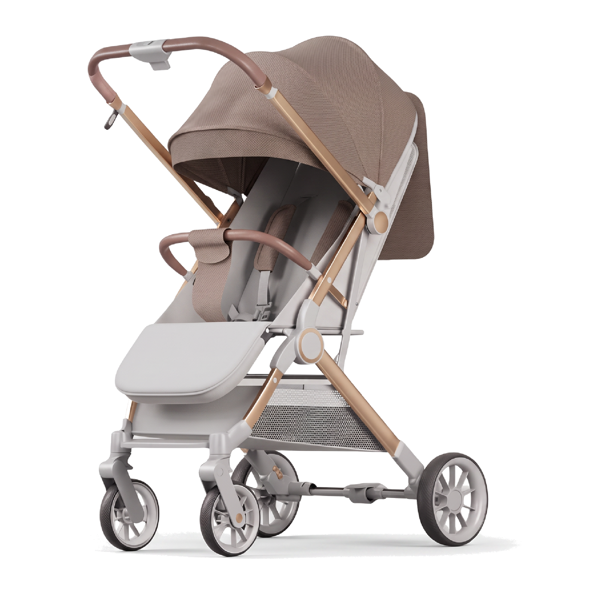 Poussette compacte de voyage champagne