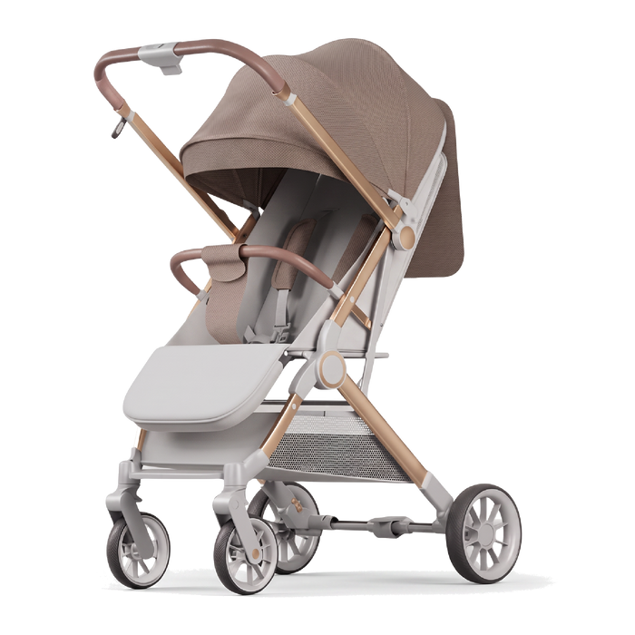 Poussette compacte de voyage champagne