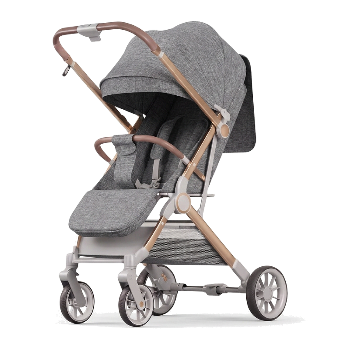Poussette compacte de voyage coloris gris